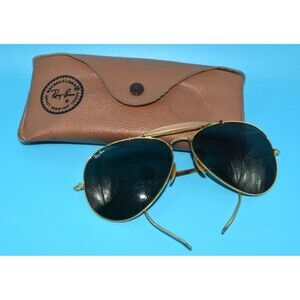 Vintage Bausch & Lomb Ray-Ban Aviator Sunglasses with Case – USA Made - 1970s